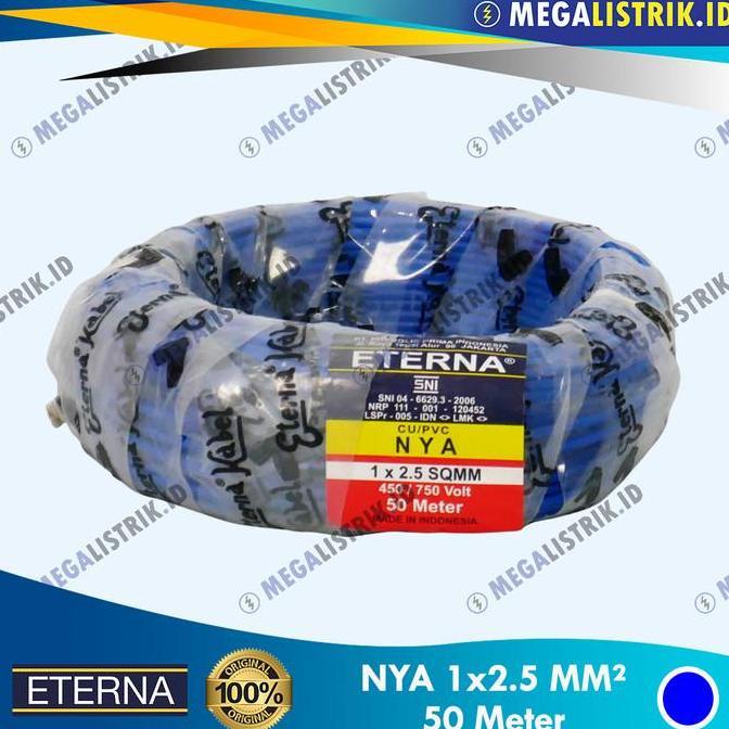 Berizka_ - Eterna Nya 1 X 2.5 Mm ( Rol 50 Meter ) / Kabel Listrik Kawat 1X2.5 Mm / Engkel 2.5Mm / 2,