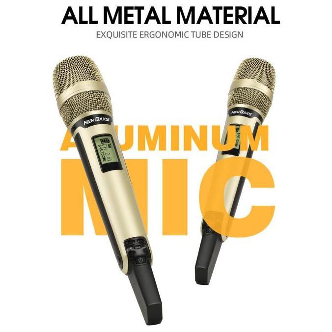 Promo New Baxs Skm9000 Mikrofon Nirkabel Satu Untuk Dua 2 Mikrofon Genggam Uhf True Diversity 4 Ante