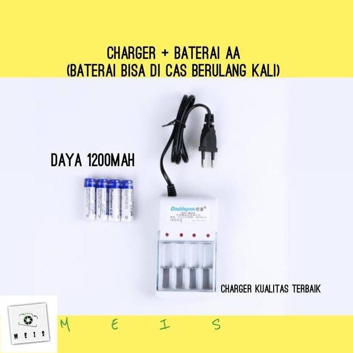 HARGA DISC - 4 Buah Baterai & Charger AA for Nikon L810 L820 L830 L840 B500 Casan Batre