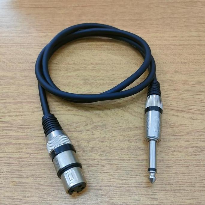 Kabel Audio Mixer Mic Jack XLR Canon Cewe To Jack Akai Mono 6.5mm