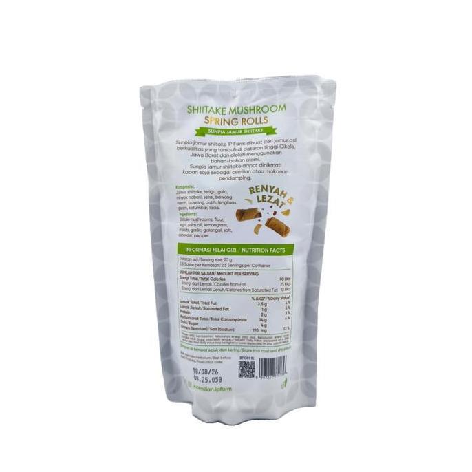 IP Farm Shiitake Mushroom Spring Rolls Original 50Gr Sunpia Jamur Shitake
