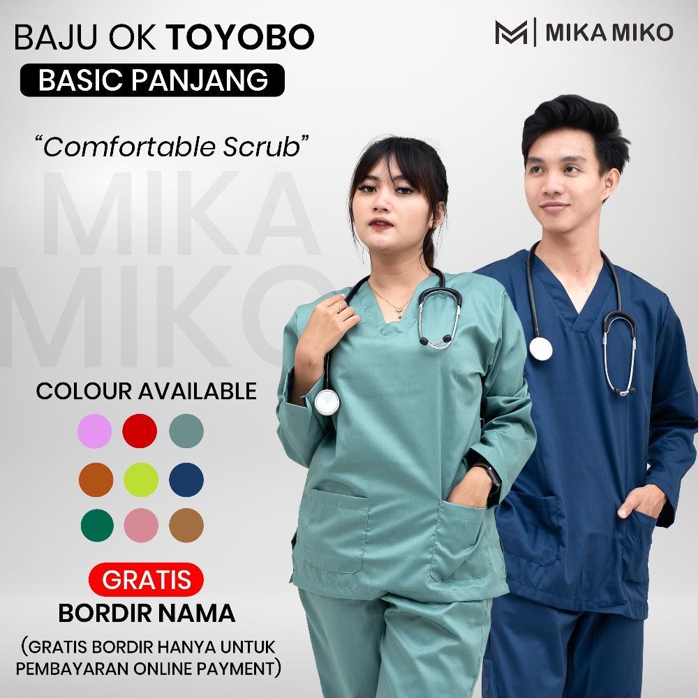 Grade Ori Baju Ok Dokter [Gratis Bordir Nama] Lengan Panjang Scrub Perawat Stenen Bidan Medis Nakes