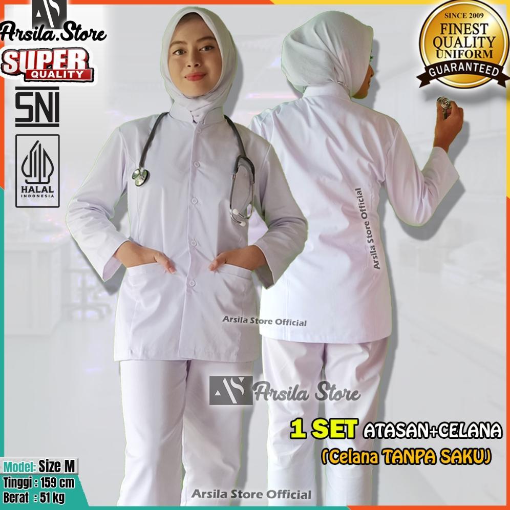 Terlaris Baju Seragam Perawat, Bidan, Sekolah Kesehatan Warna Putih Bersih