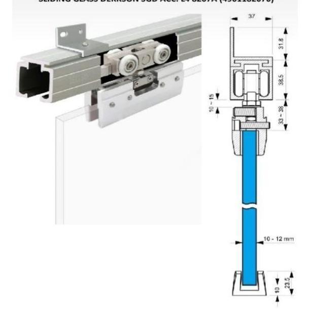 PAKET SLIDING DOOR DEKKSON L4 8207A COMPLETE TRACK AND BRACKET