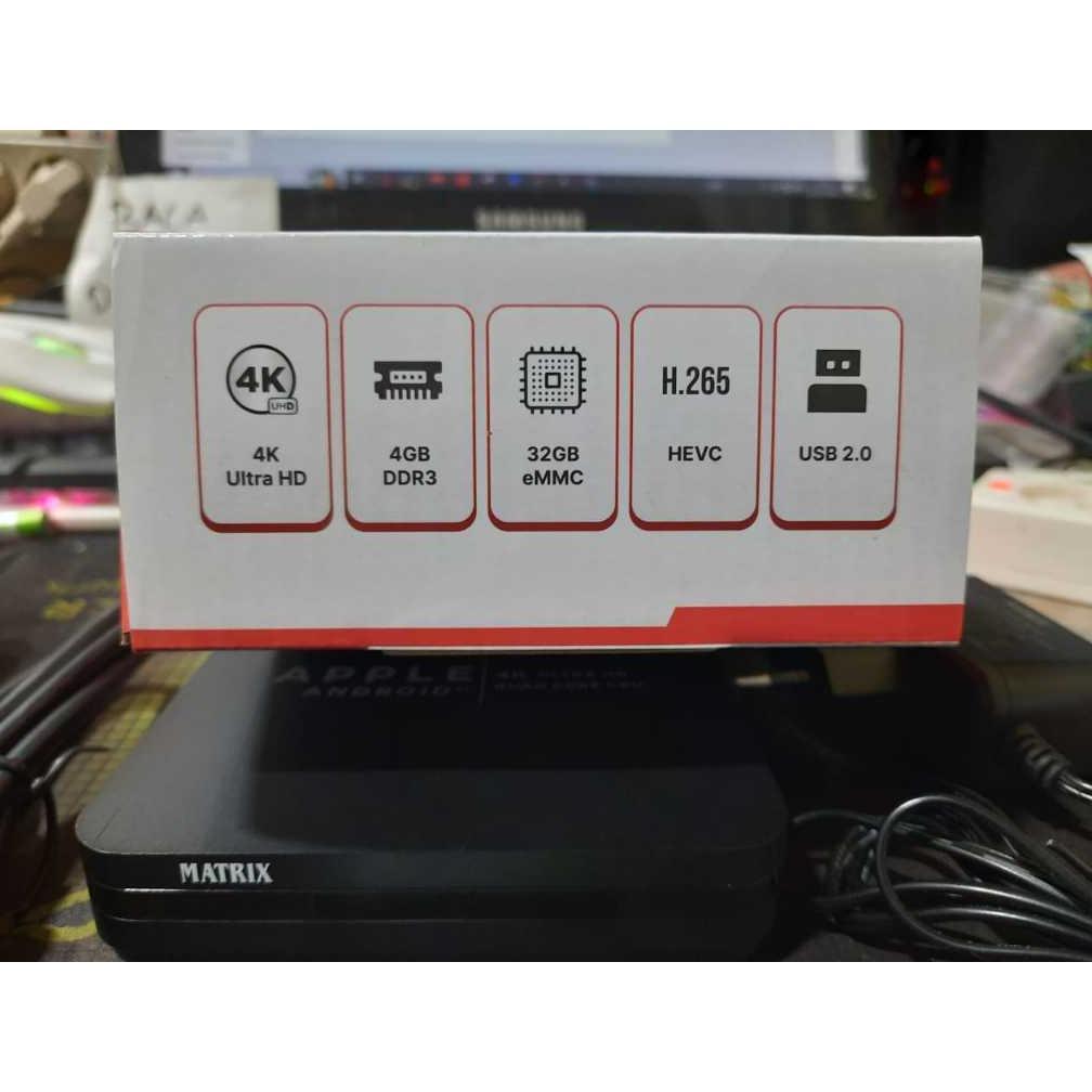 NEW PRODUCT Original STB ANDROID TV Box MATRIX APPLE RAM 4GB / INTERNAL 32GB BLUETOOTH VOICE