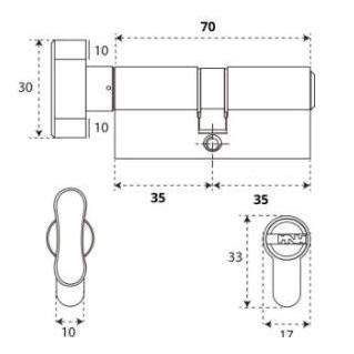 Master Key Silinder Kunci Dekkson TC DL KK 70 MM Cylinder Master Key