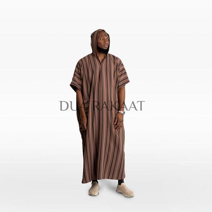Asliori- Dua Rakaat Zahir Thobes Pria Muslim Jubah Hoodie Abaya Gamis Bahan Asheera