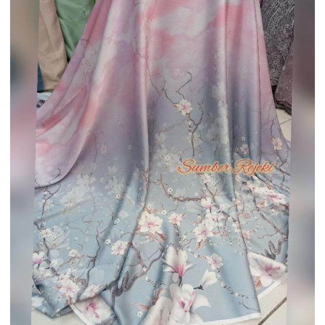 Kain Sutra Asli Motif Banyak Warna 1.5M Lebar