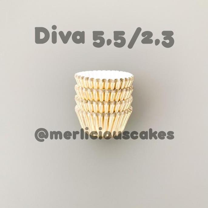 Diva Nastar Cases Gold 55/23 Paper Cup 100 Pcs