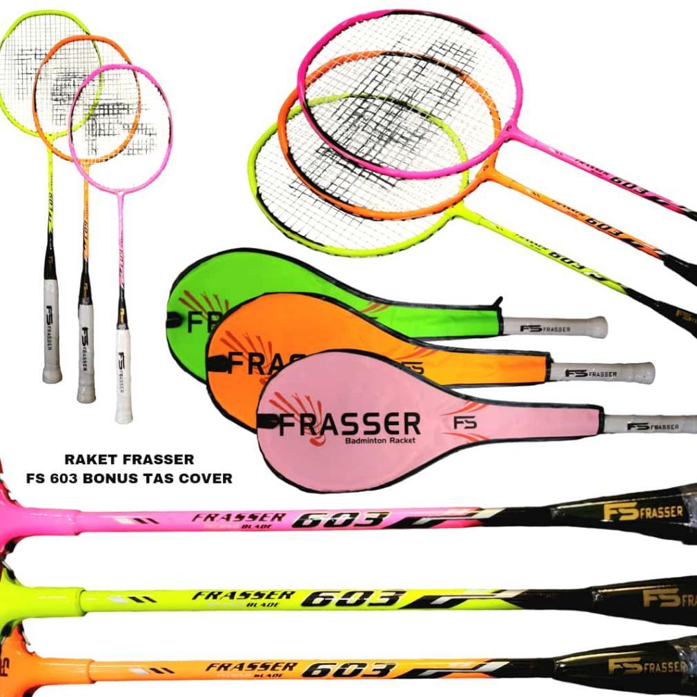 BIG PROMO Frasser Raket Badminton Raket Bulutangkis Bonus Tas Full Cover FS 603
