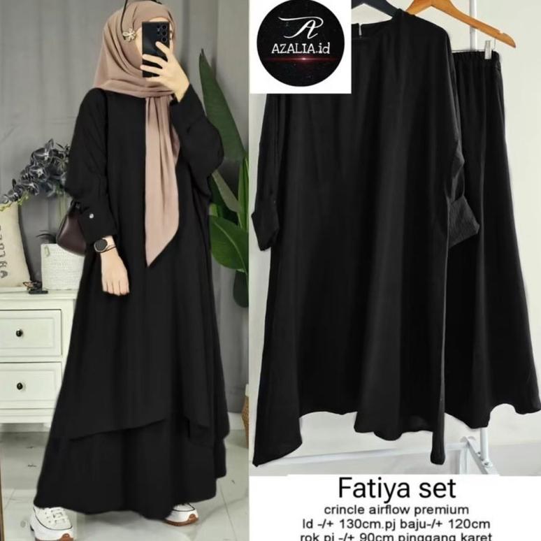 BIG PROMO PGMT - Fatiya Indira Long Set Tunik XL Ld 110cm XXL Ld 130cm Rok One Set Wanita Bahan Crin