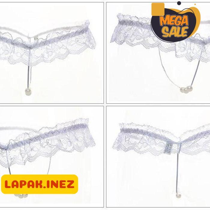 DALAM WANITA FAUX Celana Dalam Wanita G String Renda Dengan Hiasan Mutiara Imitasi One Size Celana D