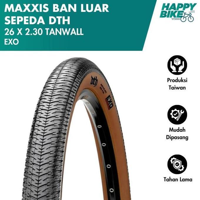 MAXXIS Ban Luar Sepeda DTH Tanwall Skinwall 26 x 2.30 EXO 60 TPI Bicycle Outer Tires MTB Cross Count