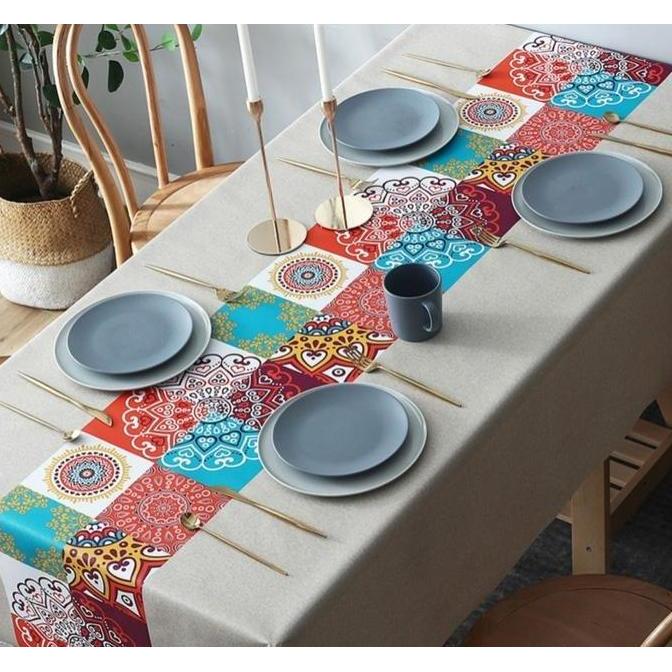 TAPLAK MEJA BOHEMIA WATERPROOF 140 x 200 CM TAPLAK MEJA PREMIUM BOHEMIAN TABLECLOTH BOHEMIAN TEBAL D