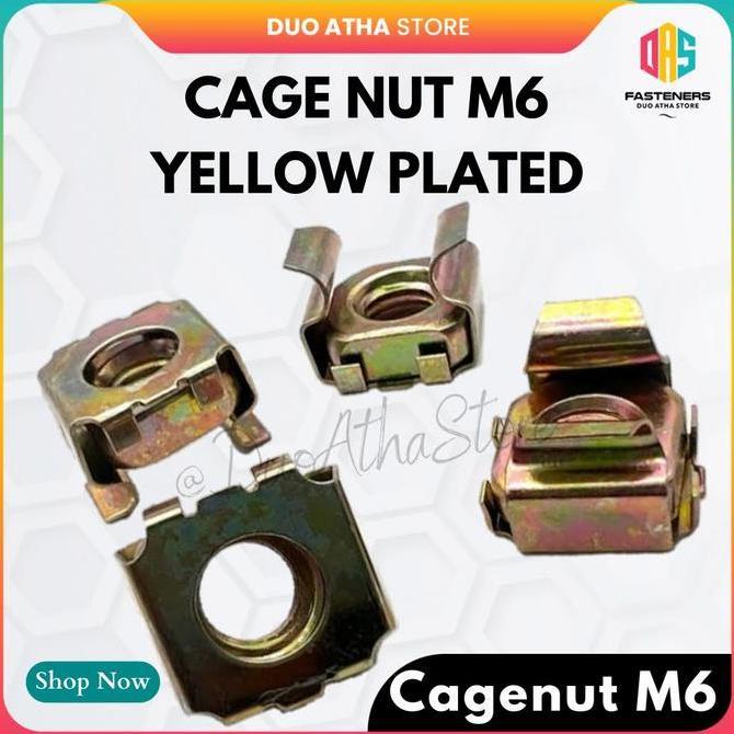 M6 CAGE NUT MUR KANDANG MUR RACK SERVER M6 KUNING TERMURAH
