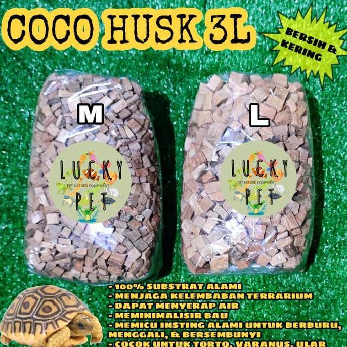 COCO HUSK COCOHUSK 3L SABUT KELAPA ALAS KANDANG TORTO KURA KURA DARAT SULCATA SULKATA REPTIL SUBSTRA