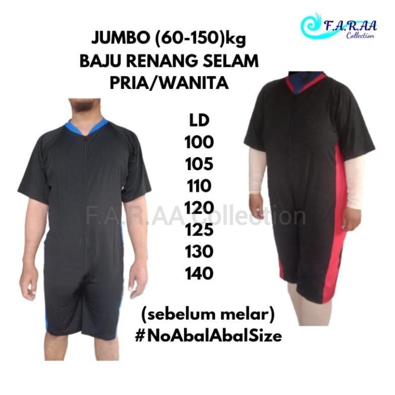 PROMO TERBARU JUMBO (60-150kg) Baju Renang Selam/Diving Bigsize LD 140 130 120 110 100 XL 3XL 4XL 6X