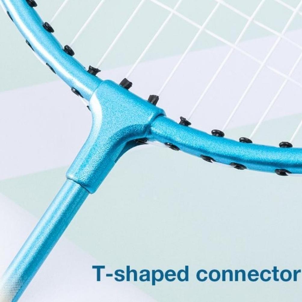 CUCI GUDANG Raket Olah Raga Badminton Warna Blue Pink Split Racket Isi 2 Gratis Tas + Kok ER307 Terb