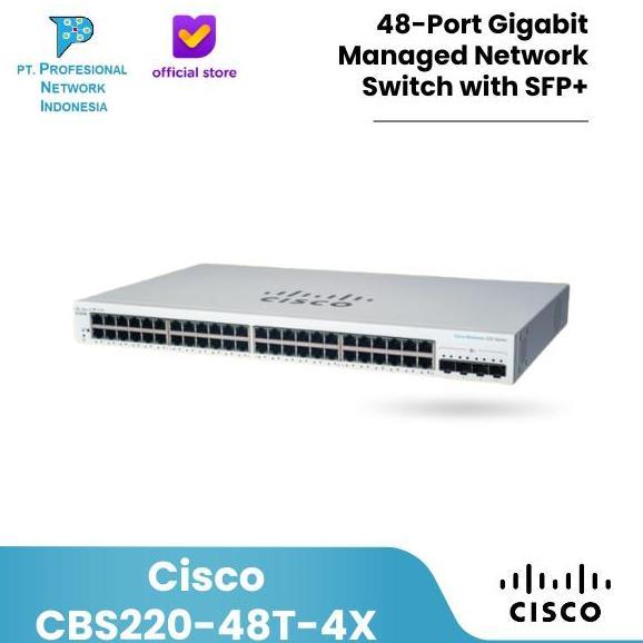 Cisco Cbs220-48T-4X 48-Port Gigabit Managed Network Switch With Sfp+