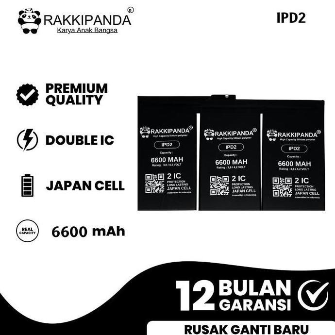 RakkiPanda Compatible With iPad 2 A1395 / A1396 / A1397 Batre Batrai Baterai