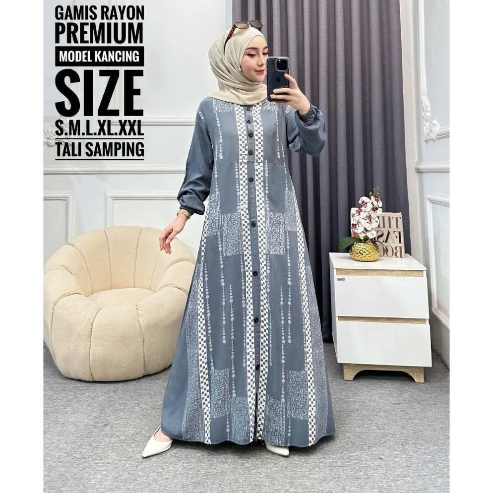 Gratong Batik Usman - Gamis Twill Rayon Premium Model Kancing Terbaru Jumbo Syari Kekinian Batik Cap