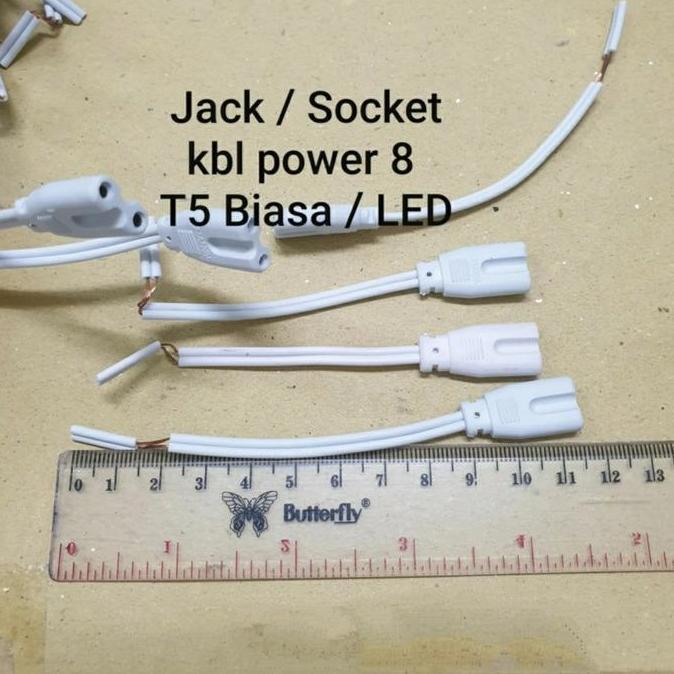 SOCKET SOKET LAMPU T5 BIASA/LED KABEL POWER ANGKA 8 PM99