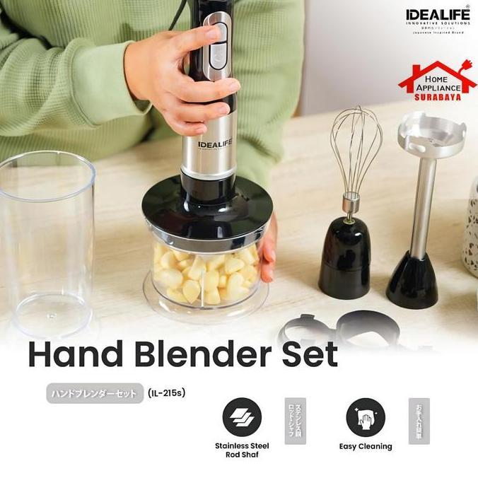 IDEALIFE Hand Blender - Chopper Electric 2 Speed IL-215S / IL 215 S