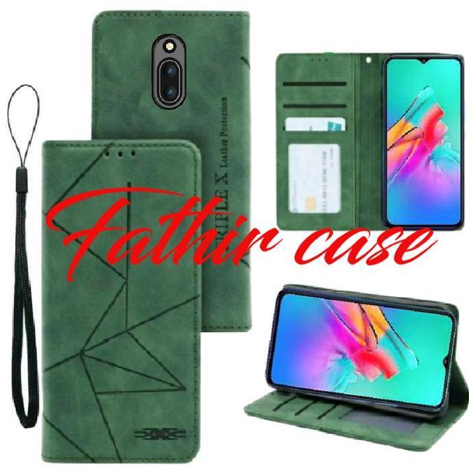 CASE DOMPET KULIT UNTUK HP XIAOMI REDMI 8 REDMI 8A REDMI 8A PRO FLIP COVER SILIKON SMARTPHONE MERAH 