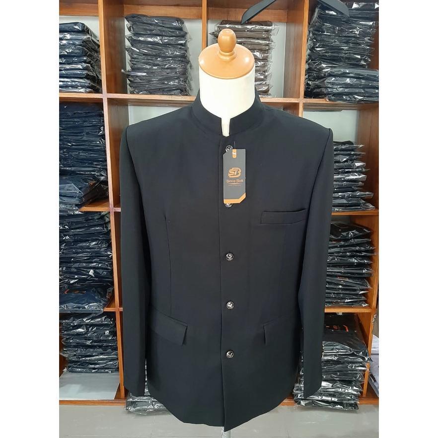 PREMIUM JASKO HITAM POLOS JAS KOKO PRIA DEWASA JAS MANDARIN ATASAN MUSLIM PRIA BESKAP BAPAK BESKAP P