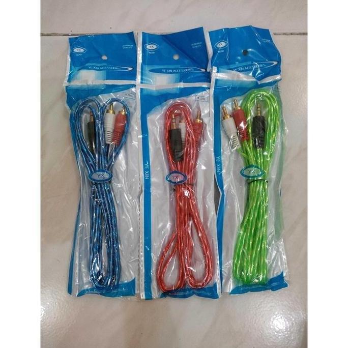 KABEL RCA AUDIO JACK 2 X 1 KABEL JEK UNTUK SPEAKER SALON