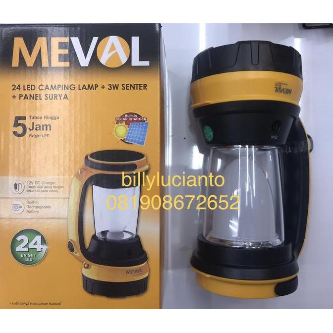 Lampu Emergency Camping Lamp LED 24 + Senter 3W + Panel surya