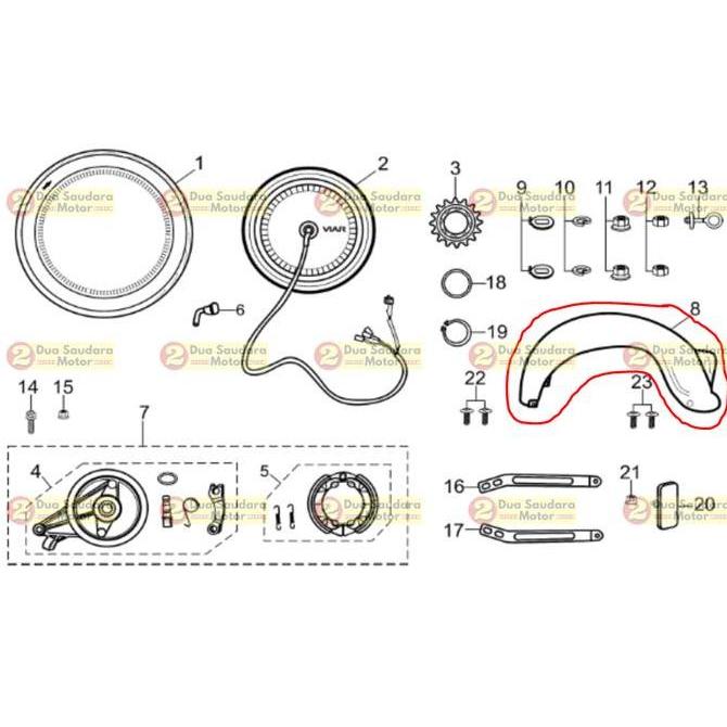 Spakbor Belakang Sepeda Listrik Viar UNO / Rear Fender Viar UNO