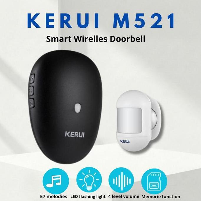 KERUI Bel Sensor Gerak Wireless M521  Bel Rumah Sensor Gerak Mini P831