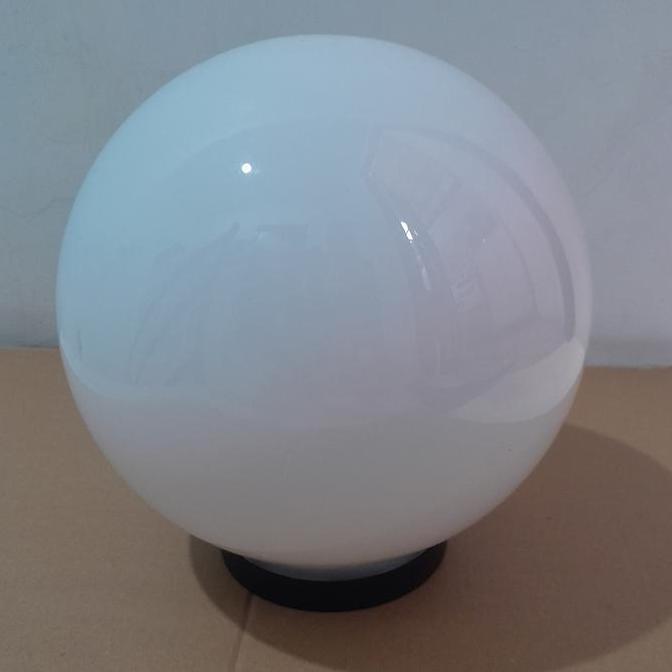 kap lampu taman bulat putih susu diameter 25cm/10"