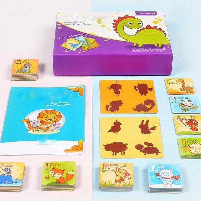 Puzzle Card Memory Brain Dino Game / Mainan Daya Ingat / Mainan Edukasi Anak / Memory Game