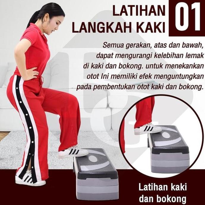 BG SPORT AEROBIC STEP ALAT OLAHARAGA FITNESS PAPAN SENAM LANTAI MULTIFUNGSI 3 TINGKATAN papan senam 