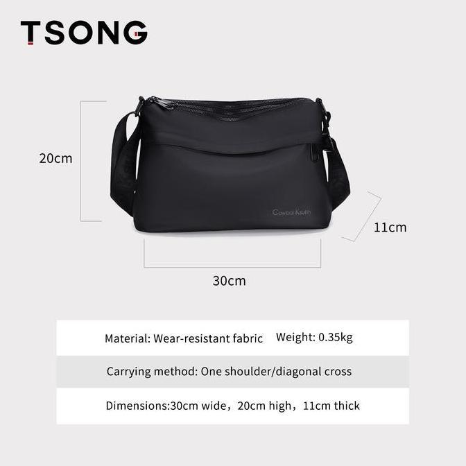 Murah [Set] Tas Selempang Pria Tahan Air, Kapasitas Besar Dengan 5 Kantong, Bonus Dompet Kartu & Gan