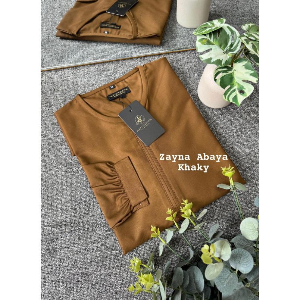 NEW Zayna Abaya by Allia Collection | gamis hitam putih bahan toyobo katun madinah