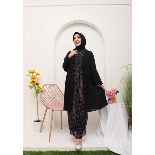 sale ZALVA  SET KAFTAN | SET KAFTAN IKAT CERUTI MOTIF PLISKET GIES 168 | KAFTAN PREMIUM