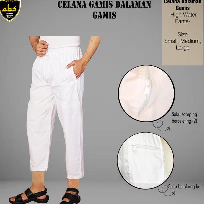 Celana Sirwal Putih Pria Dewasa Dalaman Jubah Gamis Pria Celana Sirwal Santai Perlengkapan Sholat Ha