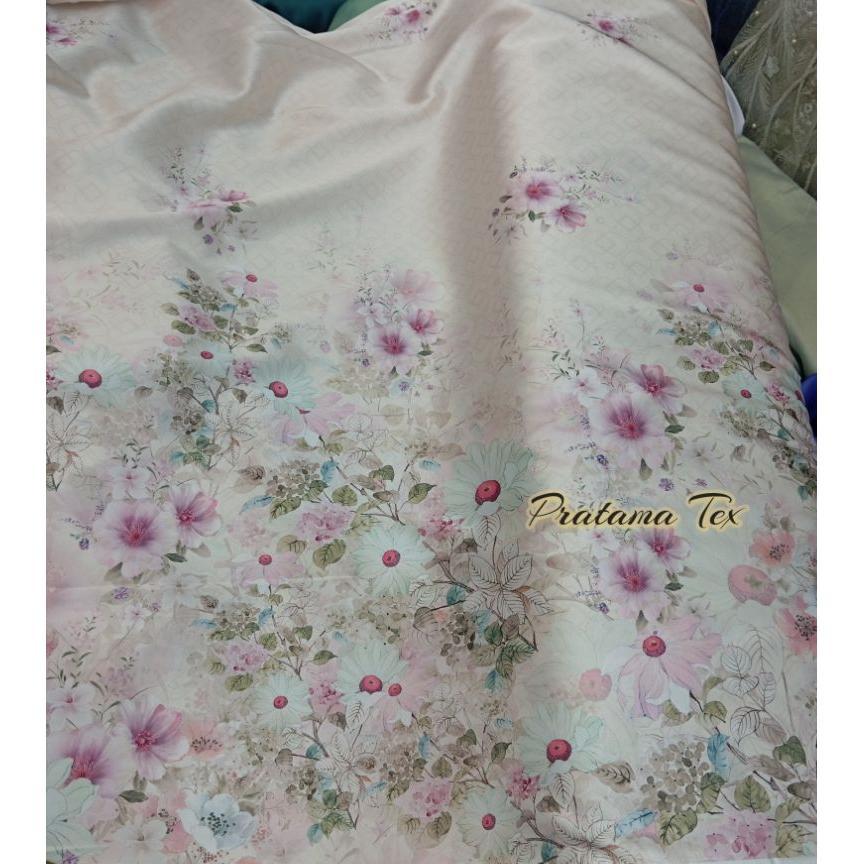 Mewah Kain Sutra Silk Motif Premium. Kain Semi Sutera Motif Grade A ( Per 1/2 Meter)