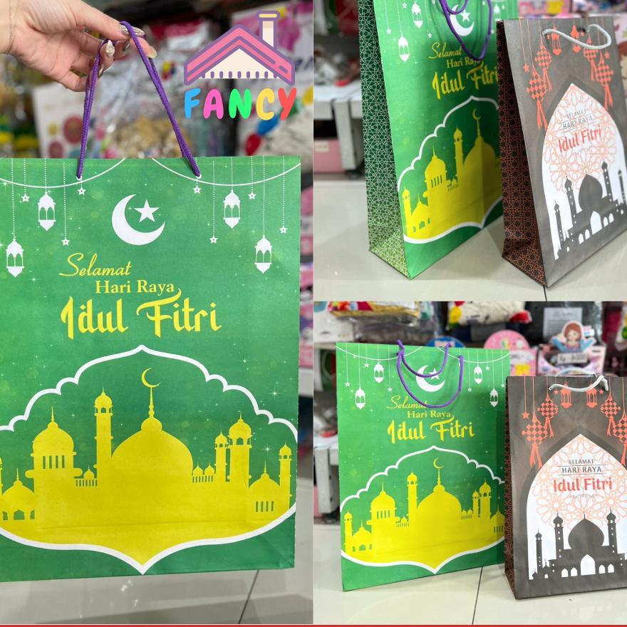 1 Lusin / 12 Pcs Tas Kertas Idul Fitri / Tas Lebaran Kantong Bingkisan Parcel Ramadhan / Paper Bag