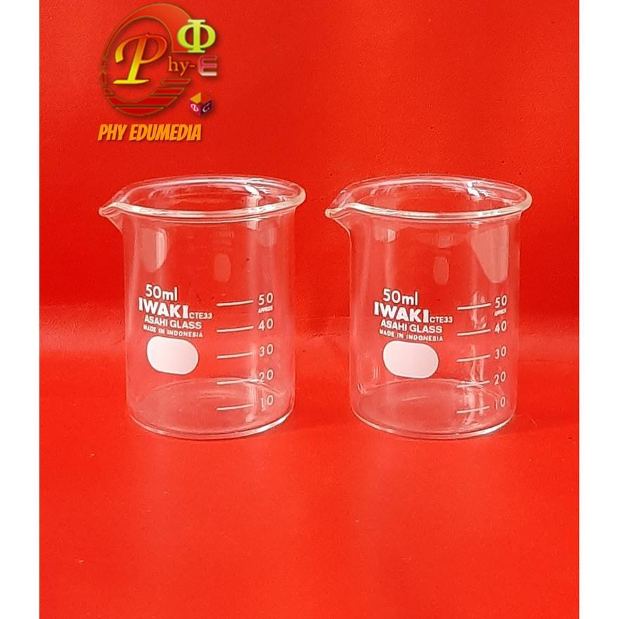 Beaker 50Ml Iwaki / Beaker Glass 50Ml / Gelas Kimia 50Ml Iwaki