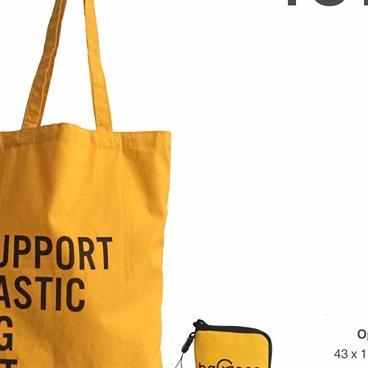 Tas Tote Bag Lipat Wanita Pria Diet Kantong Plastik Bahan Baby Canvas