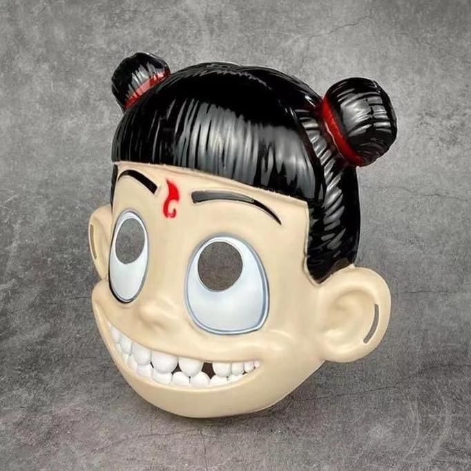 Topeng Karakter Nezha Aksesori Cosplay Makeup Mainan Kartun Periferal Film Populer Hadiah Unik