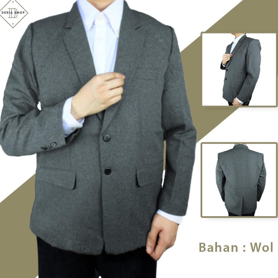 Discount Jas Formal Kantor Pria Dewasa Hitam Polos Baju Jas Cowok Premium Kantoran Laki Casual Murah