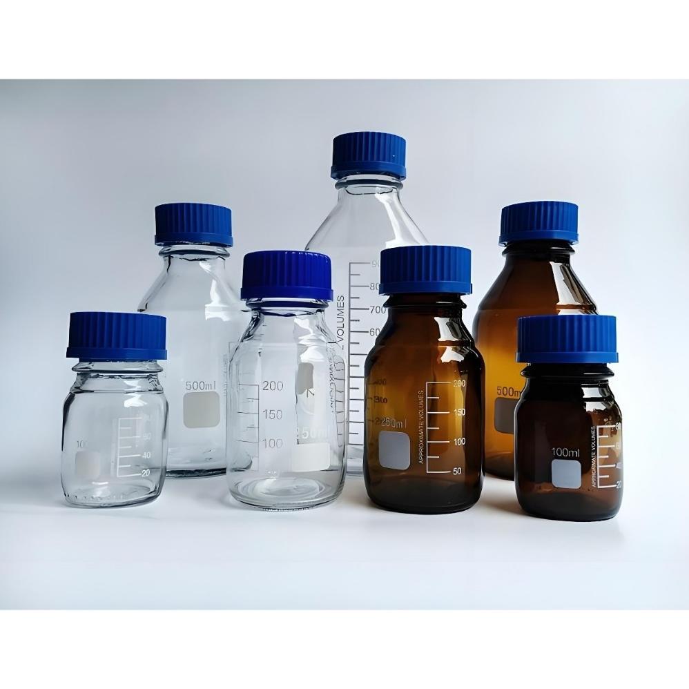 Botol Reagen  Kaca Amber 1000 Ml Botol Sampel Laboratorium | Reagent Bottle Coklat