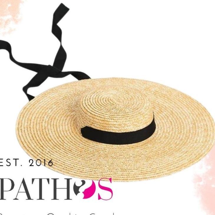 Topi Pantai Jerami Premium Anyam Rotan Wanita