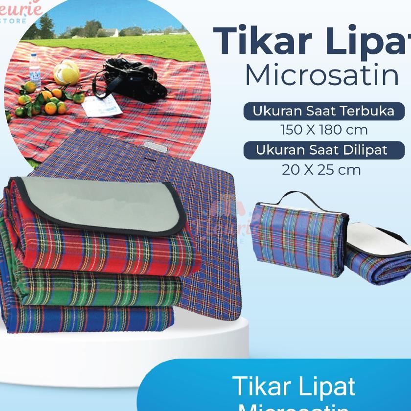 Tikar Lipat Microsatin - Tikar Piknik Lipat Waterproof / Tikar Microsatin