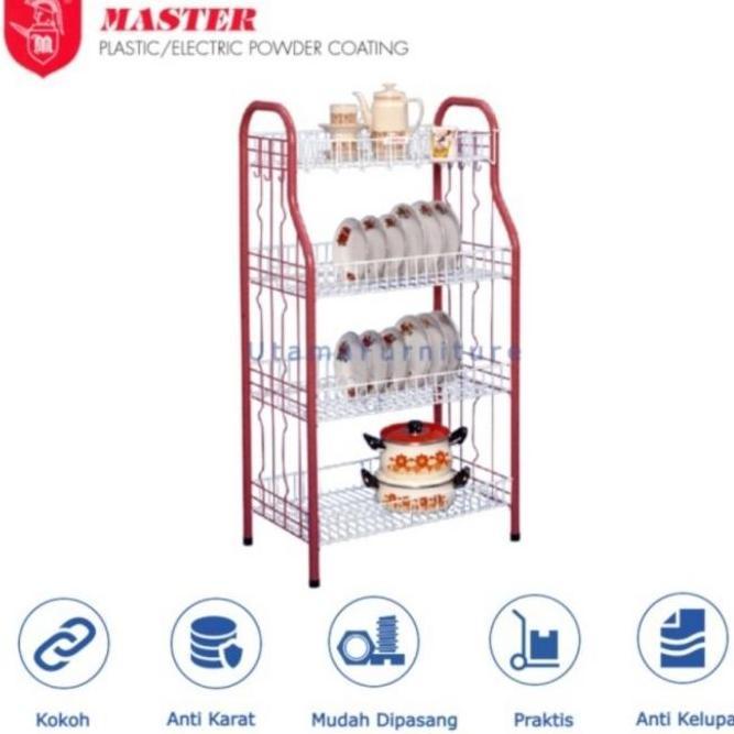 Rak Piring Master 4 Susun/Rak Piring Besi Master 4 Susun ORI/ASLI